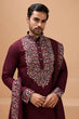 Load image into Gallery viewer, Latest Signature Maroon Kurta and Dupatta for Mens Wear Clothsvilla