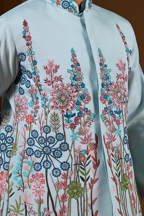 Unique Pista Color Koti Kurta Set for Men’s Style Clothsvilla