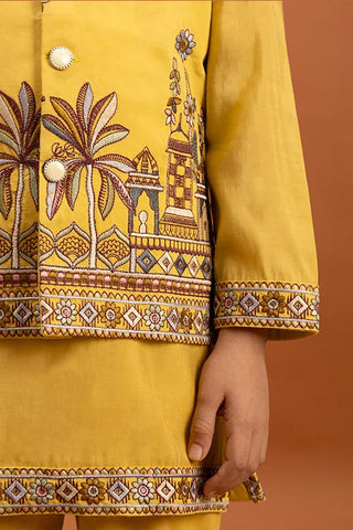 Designer Yellow Koti Kurta Set for Kids Wear Clothsvilla