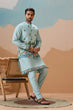 Load image into Gallery viewer, Stylish Sky Color Mens Koti Kurta Set Collection Clothsvilla