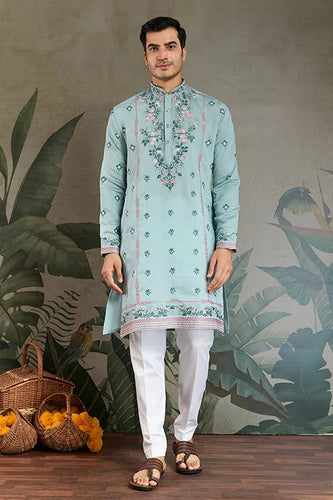 Shop Best Sky Kurta for Wedding & Festive Function Clothsvilla