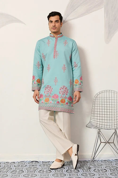 Sky Look Embroidered Work Ready made Mens Wear Kurta Clothsvilla