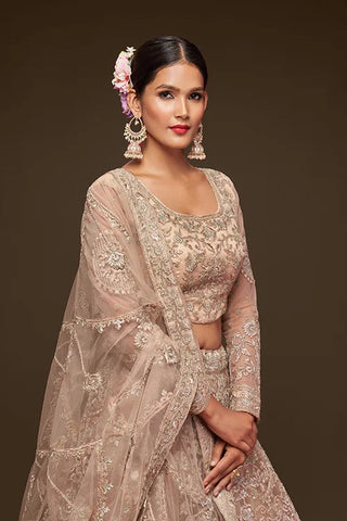 Royal Beige Marriage Lehenga Choli with Dupatta Clothsvilla