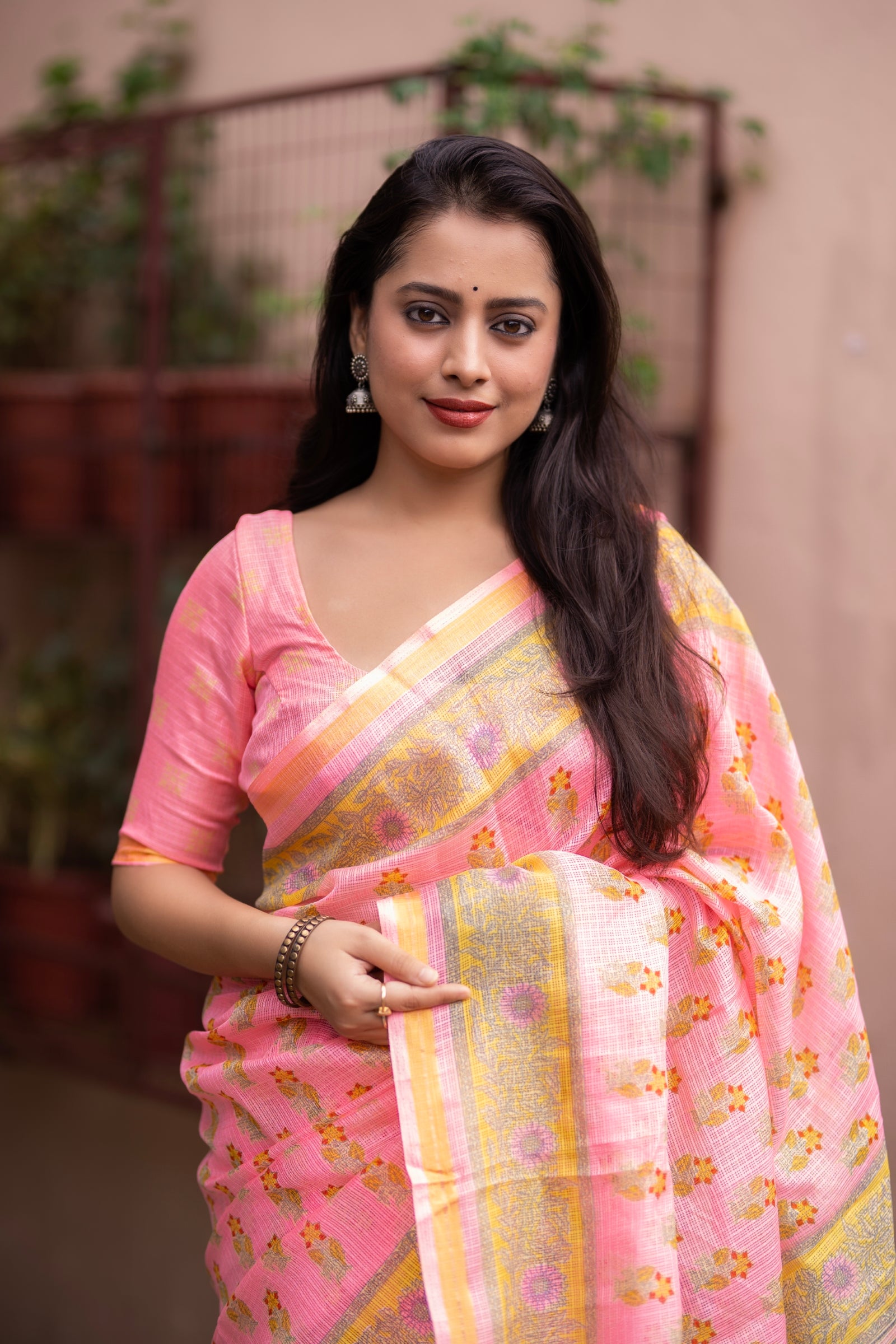 Sophisticated Women's Kota Silk Saree: Opulently Soft, Intricately Printed, and Adorned with a Weaving Pattu Border ClothsVilla Main image