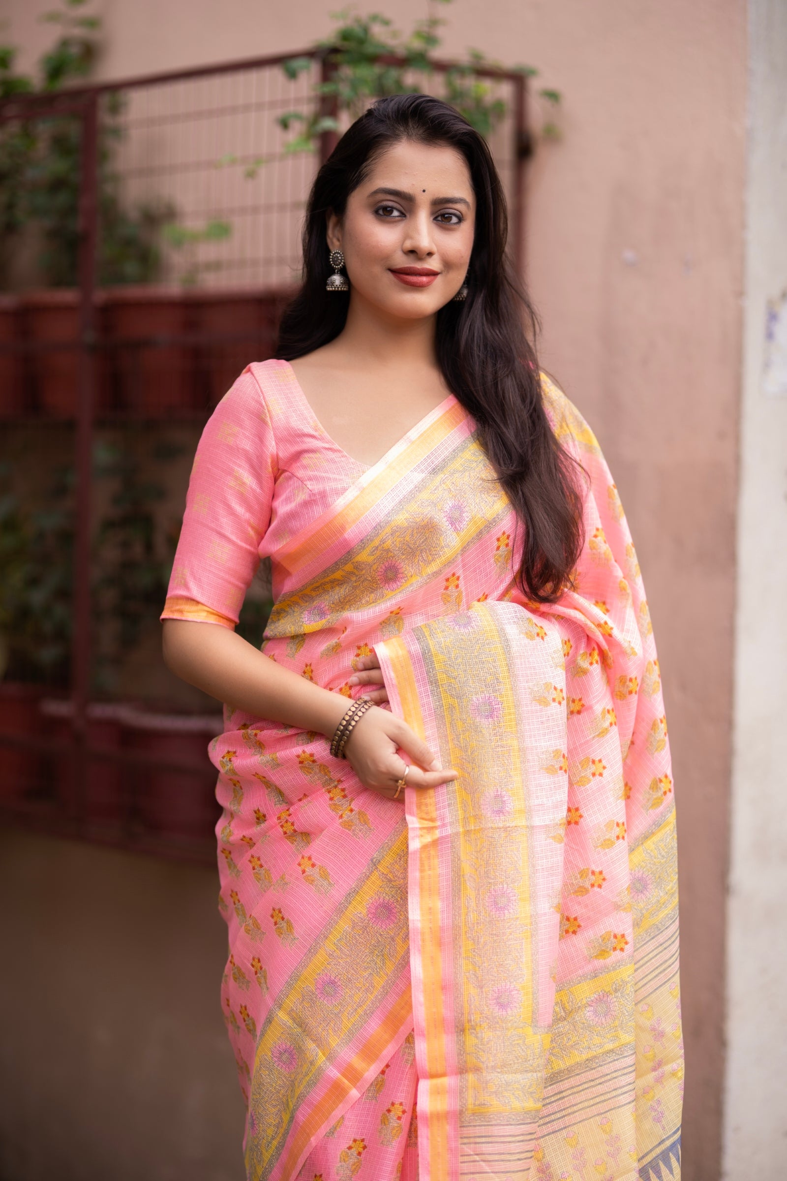 Sophisticated Women's Kota Silk Saree: Opulently Soft, Intricately Printed, and Adorned with a Weaving Pattu Border ClothsVilla