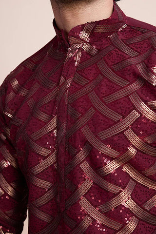 Stylish Maroon Silk Kurta for Special Occasions Clothsvilla