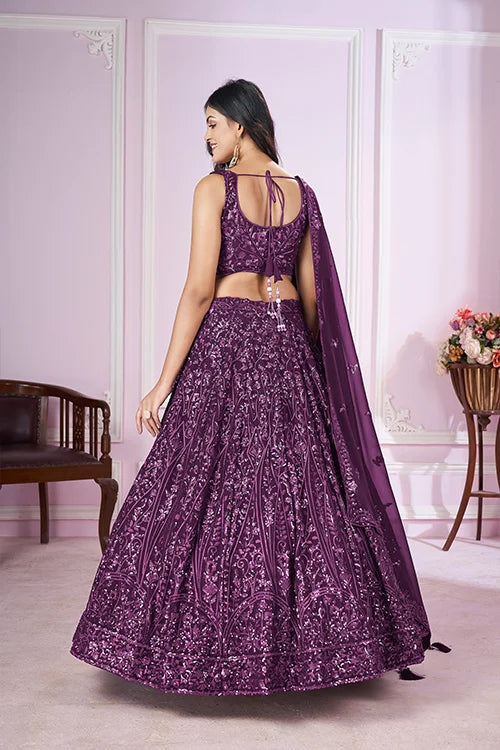 Designer Purple Wedding Lehenga Choli with Dupatta Clothsvilla