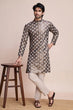 Load image into Gallery viewer, Stylish Beige Men's Kurta with Intricate Thread Detailing Clothsvilla