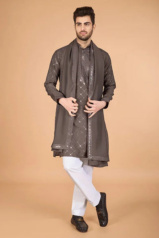 Brown Color Wedding Special Stylish Kurta for Men Clothsvilla
