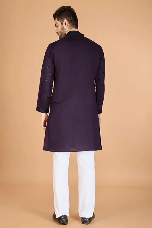 Purple Viscose Silk Kurta Set – Elegant & Stylish Clothsvilla