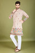 Load image into Gallery viewer, Designer Ivory Viscose Silk Men's Kurta Online Clothsvilla