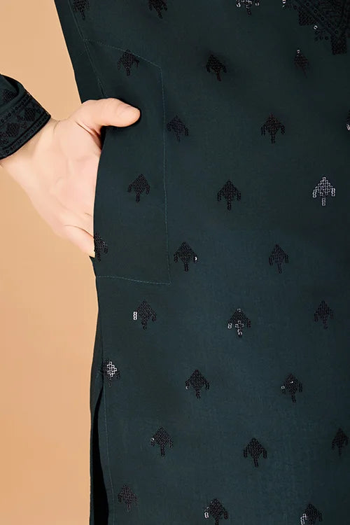 Designer Green Viscose Silk Kurta for Men Online Clothsvilla