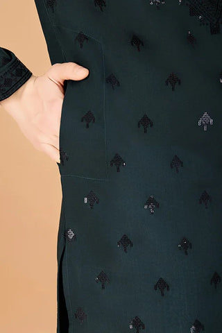 Designer Green Viscose Silk Kurta for Men Online Clothsvilla