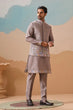 Load image into Gallery viewer, Elegant Grey Embroidered Koti Kurta Pant for Mens Clothsvilla