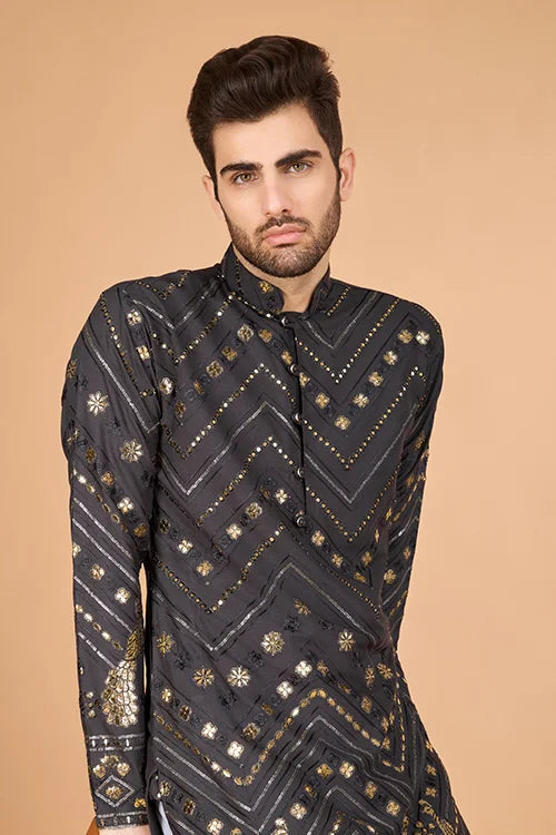 Cement Grey Designer Kurta – Viscose Rayon Fabric Clothsvilla