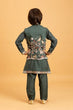 Load image into Gallery viewer, Party &amp; Wedding Special Stylish Green Koti Kurta Set for Kids Clothsvilla