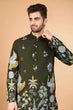 Load image into Gallery viewer, Olive Viscose Rayon Designer Men's Kurta for Festive Clothsvilla