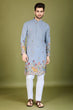 Load image into Gallery viewer, Sky Color Thread with Embroidered Cotton Gents Kurta Clothsvilla