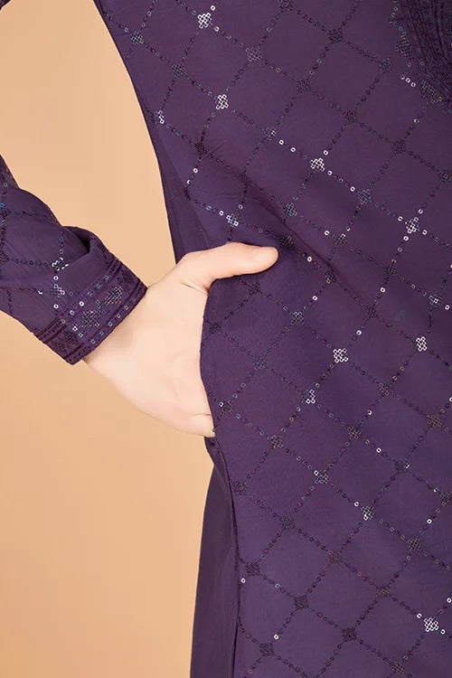 Dusty Purple Latest Branded Kurta for Mens Wear Clothsvilla