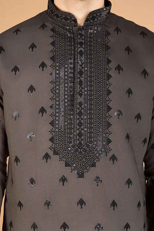 Elegant Brown Viscose Silk Kurta with Sequins – Clothsvillastore Clothsvilla