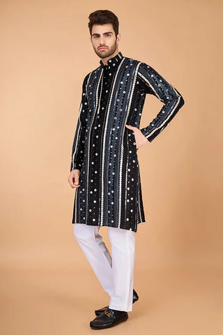 Exclusive Full Heavy Embroidered Wedding Special Mens Kurta Clothsvilla