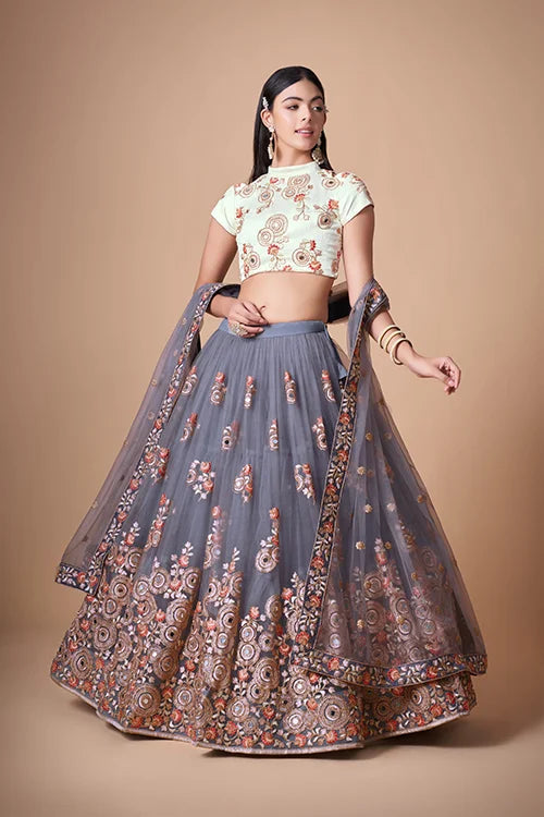 Symphony of Sequins and Embroidery in Lehenga Choli Couture Clothsvilla Main image