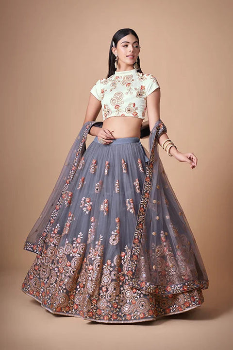 Symphony of Sequins and Embroidery in Lehenga Choli Couture Clothsvilla Main image