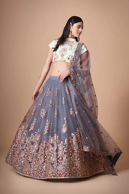 Symphony of Sequins and Embroidery in Lehenga Choli Couture Clothsvilla