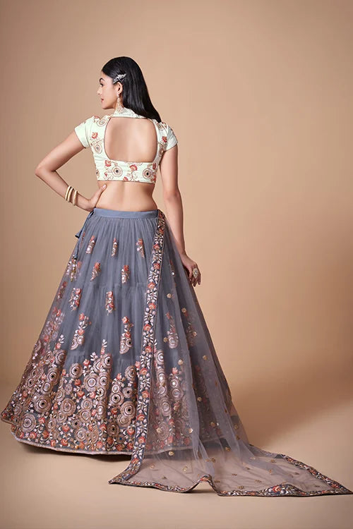 Symphony of Sequins and Embroidery in Lehenga Choli Couture Clothsvilla