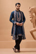 Load image into Gallery viewer, Elegant Teal Blue Kurta with Dupatta for Mens Wear Clothsvilla
