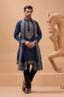 Load image into Gallery viewer, Elegant Teal Blue Kurta with Dupatta for Mens Wear Clothsvilla
