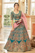 Load image into Gallery viewer, Designer Teal Velvet Lehenga with Soft Net Dupatta Clothsvilla