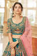 Load image into Gallery viewer, Designer Teal Velvet Lehenga with Soft Net Dupatta Clothsvilla