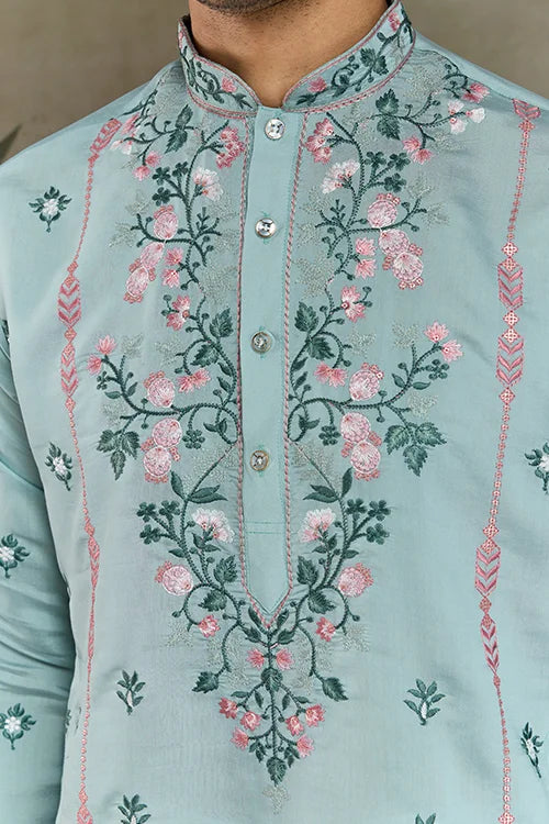 Shop Best Sky Kurta for Wedding & Festive Function Clothsvilla