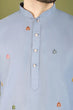 Load image into Gallery viewer, Sky Color Thread with Embroidered Cotton Gents Kurta Clothsvilla