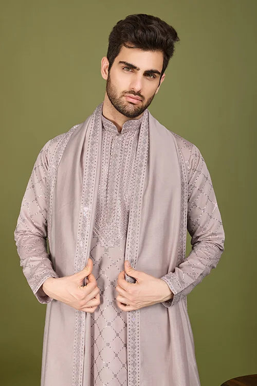 Designer Ivory Silk Kurta for Men – Elegant Festive Wear Clothsvilla
