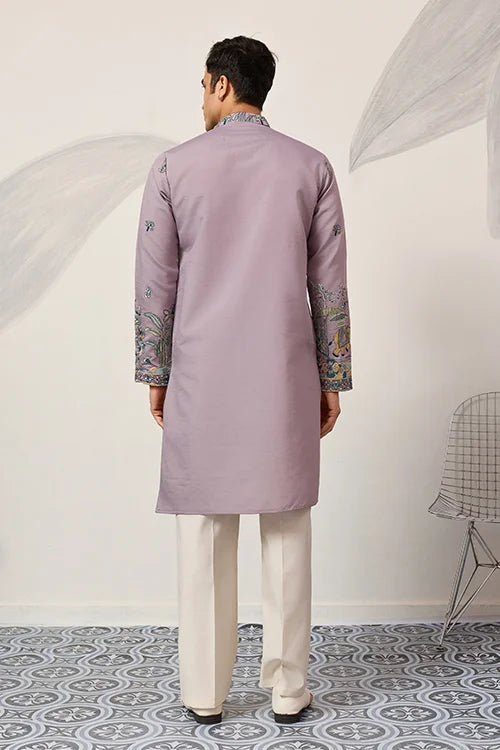 Traditional Purple Wedding Kurta for Mens Wear Clothsvilla