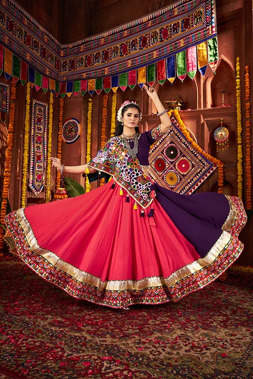 Colorful Navratri Chaniya Choli Set With Mirror Work Clothsvilla