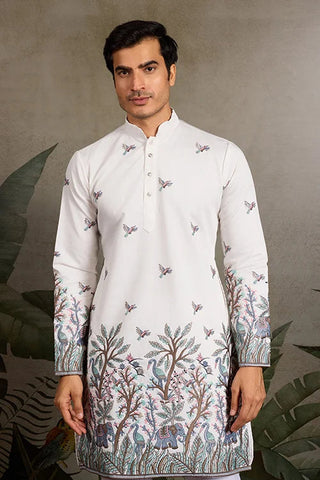 White Embroidered Work Kurta for Groom Wedding Look Clothsvilla