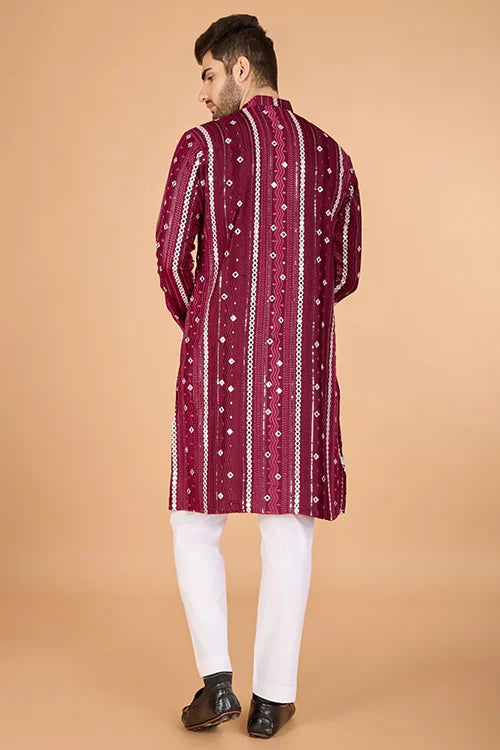 Stylish Wedding Wear Heavy Embroidered Mens Kurta Clothsvilla
