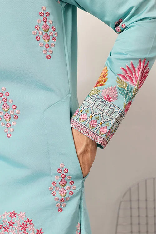Sky Look Embroidered Work Ready made Mens Wear Kurta Clothsvilla