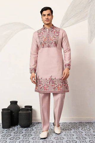 Stylish Dusty Pink Kurta Pant Set for Festive Occasions Clothsvilla