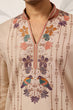 Load image into Gallery viewer, Premium Beige Embroidered V Neck Kurta Pant Set Clothsvilla
