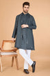 Load image into Gallery viewer, Designer Grey Sequence Embroidered Gents Kurta Clothsvilla