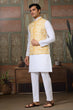 Load image into Gallery viewer, Haldi Special Yellow Koti with White Kurta for Mens Clothsvilla