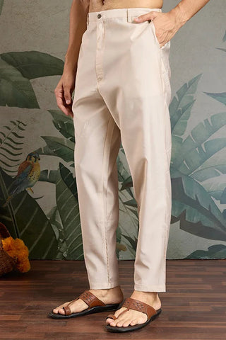 Classic Ivory Embroidered Kurta Pajama for Men Clothsvilla
