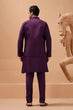 Load image into Gallery viewer, Vibrant Purple Color Koti Kurta Set Pair for Men Collection Clothsvilla
