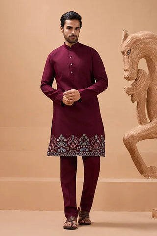 Maroon Color Traditional Special Koti Kurta Set for Men's Wear Clothsvilla
