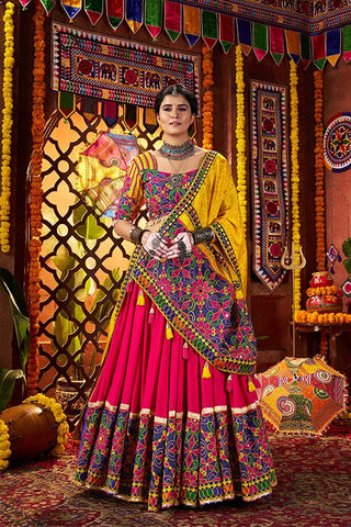Traditional Mirror Work Chaniya Choli Set for Navratri Clothsvilla