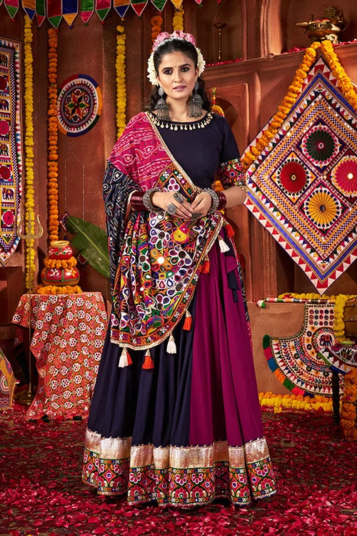 Traditional Mirror Work Chaniya Choli for Navratri Night Clothsvilla